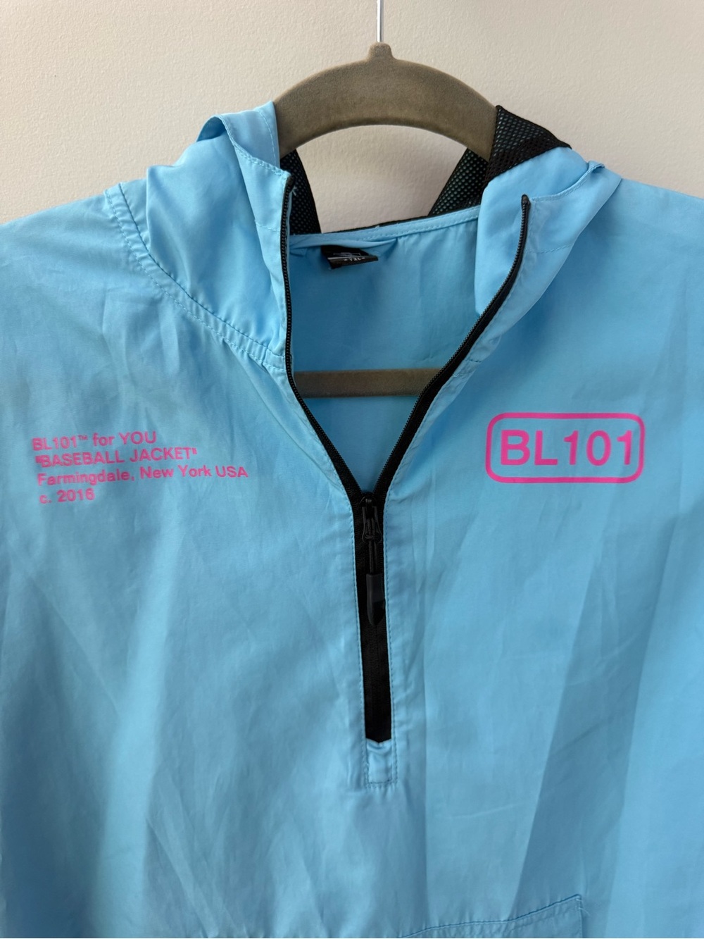 Baseball Lifestyle 101 Kids Light Blue Windbreaker Jacket with Hood